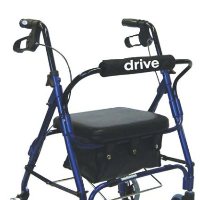 Drive Junior, Aluminum Rollator, Padded Seat, 6" Casters with Loop Locks